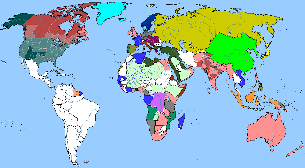 Мировая карта 1900 года